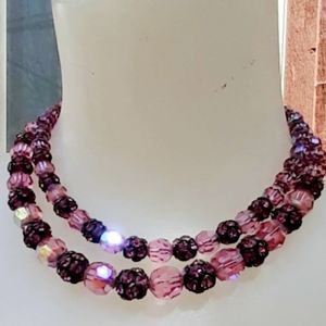 Vintage 2-strand crystal necklace